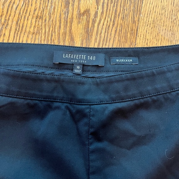 Lafayette 148 Luxury Black Cropped Stretch Wool Bleeker Career Pants Size 10 - Picture 5 of 10